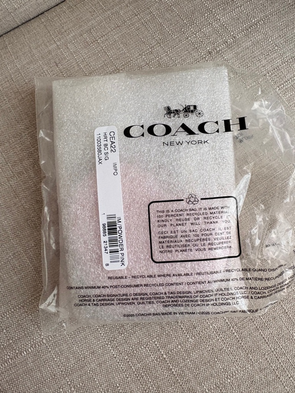 Coach Powder Pink Heart Bag Charm
In Signature Canvas - Picture 4 of 4